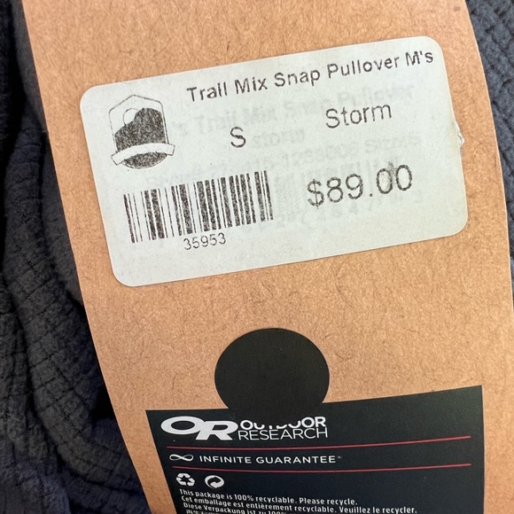 Outdoor Research Men’s Trail Mix Snap Pullover, Small, Gray, Storm - Picture 2 of 2